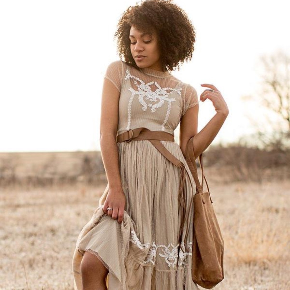 Joy Folie Josephine Tan Women's Dress